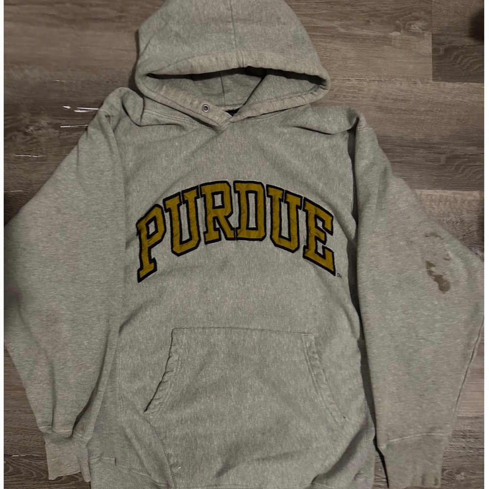 Purdue Boilermakers Steve Barrys Grey Hoodie Pullover Sweatshirt Mens Medium